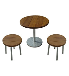 outdoor stool + outdoor table